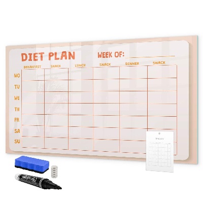 Tablă magnetică de scris Plan de dietă pentru întreaga săptămână
