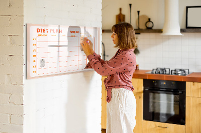 Tablă magnetică de scris Plan de dietă pentru întreaga săptămână
