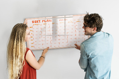 Tablă magnetică de scris Plan de dietă pentru întreaga săptămână