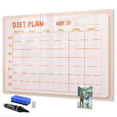 Tablă magnetică de scris Plan de dietă pentru întreaga săptămână