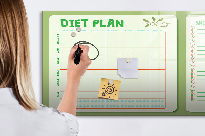 Tablă cu marker Plan de dietă și listă de cumpărături