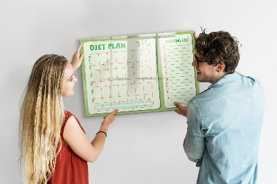 Tablă cu marker Plan de dietă și listă de cumpărături