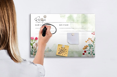 Tablă magnetică de scris O tablă creativă pentru rețete și amintiri