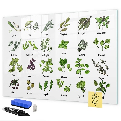 Tablă magnetică de scris Ierburi și fotografii într-un singur loc
