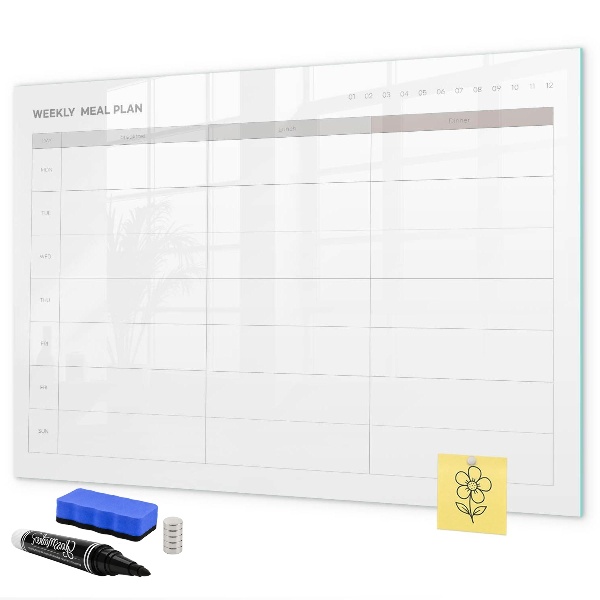 Tablă magnetică de scris Planul de mese pentru săptămână