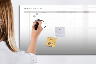 Tablă magnetică de scris Planul de mese pentru săptămână