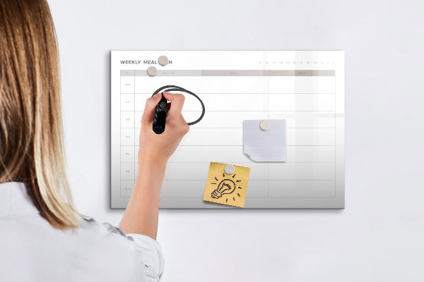 Tablă magnetică de scris Planul de mese pentru săptămână