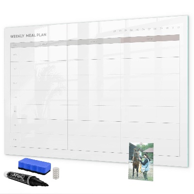 Tablă magnetică de scris Planul de mese pentru săptămână