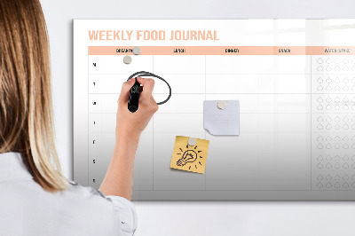 Tablă cu marker Jurnal alimentar săptămânal și notițe