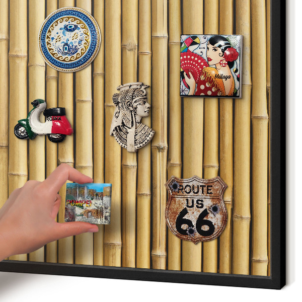 Panou magnetic mural decorativ cadru negru Model de bambus