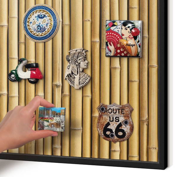Panou magnetic mural decorativ cadru negru Model de bambus