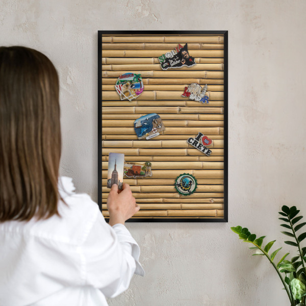 Panou magnetic mural decorativ cadru negru Model de bambus