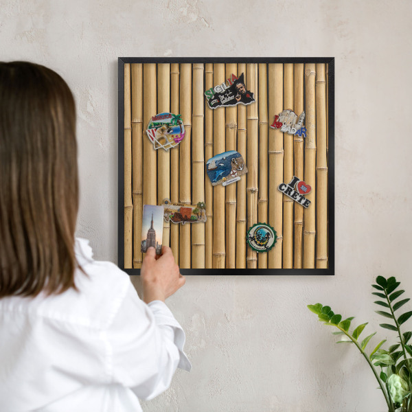 Panou magnetic mural decorativ cadru negru Model de bambus