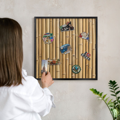 Panou magnetic mural decorativ cadru negru Model de bambus