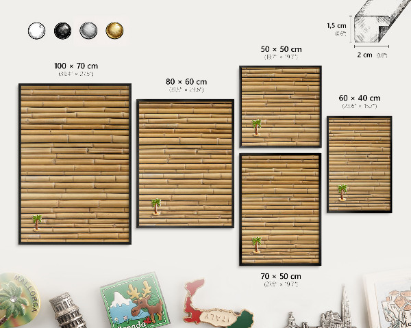 Panou magnetic mural decorativ cadru negru Model de bambus