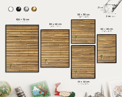 Panou magnetic mural decorativ cadru negru Model de bambus