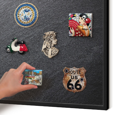 Panou magnetic mural decorativ cadru negru Textură gri
