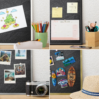 Panou magnetic mural decorativ cadru negru Textură gri