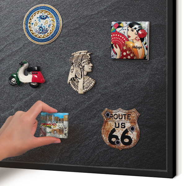 Panou magnetic mural decorativ cadru negru Textură gri