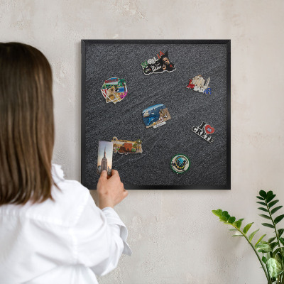 Panou magnetic mural decorativ cadru negru Textură gri