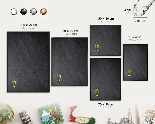 Panou magnetic mural decorativ cadru negru Textură gri