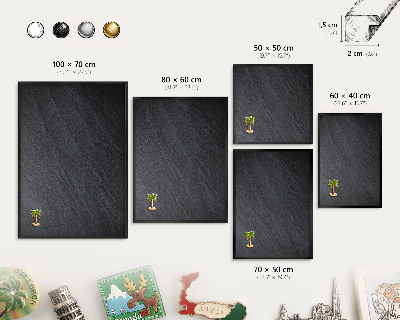 Panou magnetic mural decorativ cadru negru Textură gri