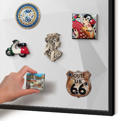 Panou magnetic mural decorativ cadru negru Geometrie albă