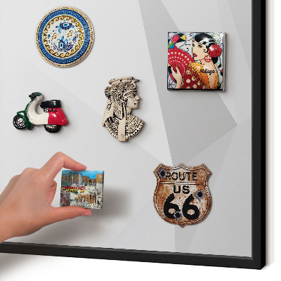 Panou magnetic mural decorativ cadru negru Geometrie albă