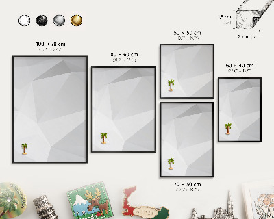 Panou magnetic mural decorativ cadru negru Geometrie albă