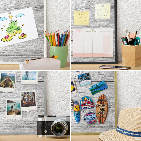 Panou magnetic mural decorativ cadru negru Textură de lemn