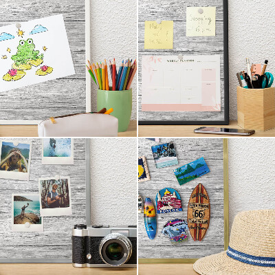Panou magnetic mural decorativ cadru negru Textură de lemn
