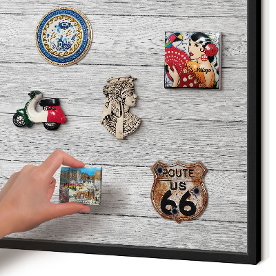 Panou magnetic mural decorativ cadru negru Textură de lemn
