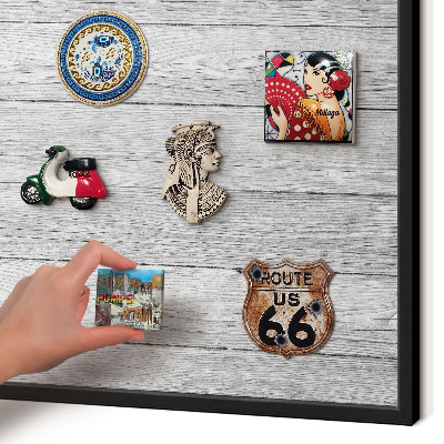 Panou magnetic mural decorativ cadru negru Textură de lemn