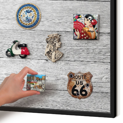 Panou magnetic mural decorativ cadru negru Textură de lemn