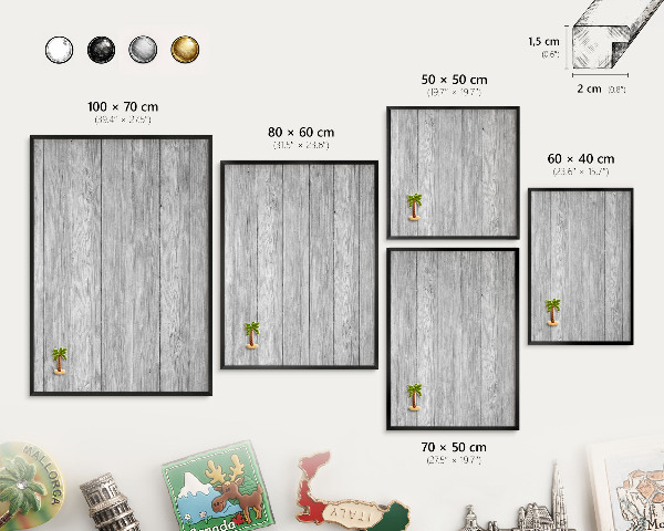 Panou magnetic mural decorativ cadru negru Textură de lemn