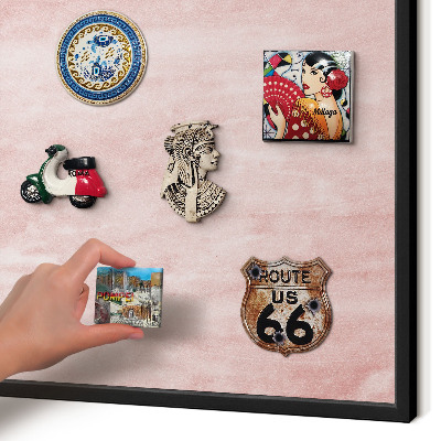 Panou magnetic mural decorativ cadru negru Textură roz
