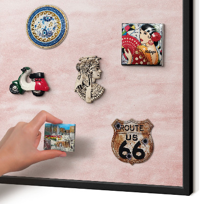 Panou magnetic mural decorativ cadru negru Textură roz
