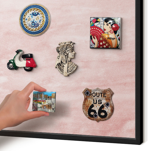 Panou magnetic mural decorativ cadru negru Textură roz