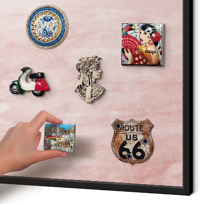 Panou magnetic mural decorativ cadru negru Textură roz
