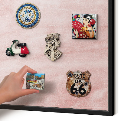 Panou magnetic mural decorativ cadru negru Textură roz