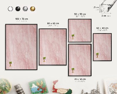 Panou magnetic mural decorativ cadru negru Textură roz