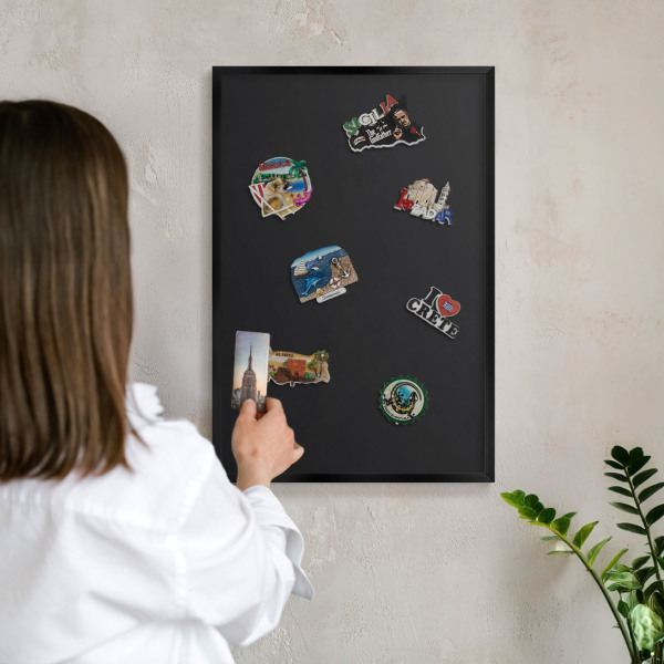 Panou magnetic mural decorativ cadru negru Negru