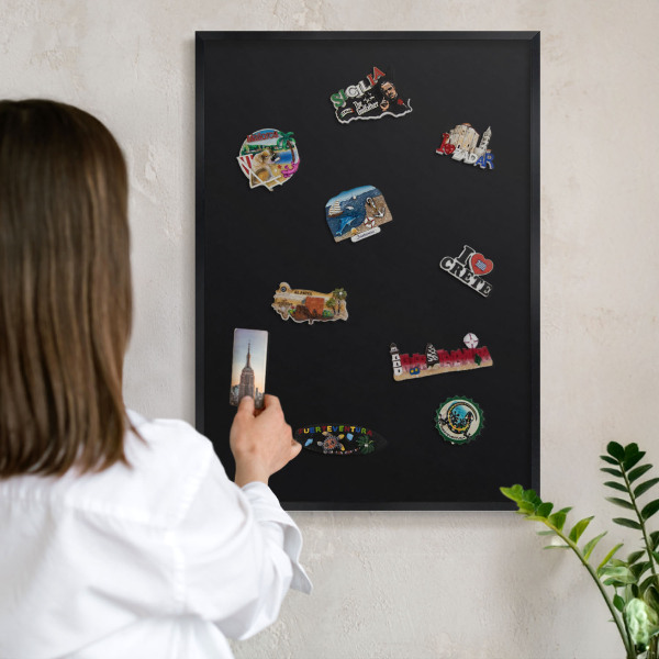 Panou magnetic mural decorativ cadru negru Negru