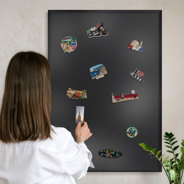 Panou magnetic mural decorativ cadru negru Negru