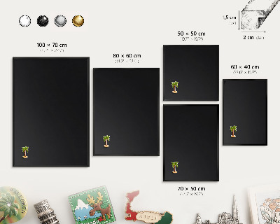 Panou magnetic mural decorativ cadru negru Negru