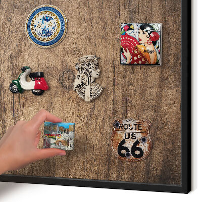 Panou magnetic mural decorativ cadru negru Textură de lemn
