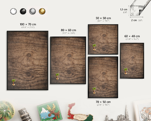 Panou magnetic mural decorativ cadru negru Textură de lemn