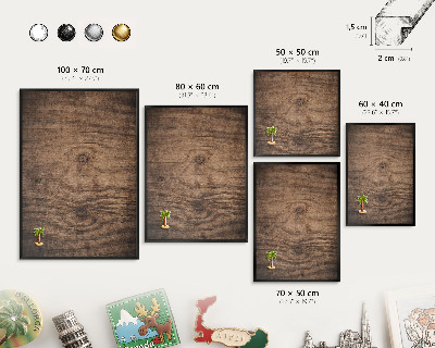 Panou magnetic mural decorativ cadru negru Textură de lemn