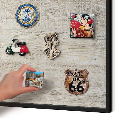 Panou magnetic mural decorativ cadru negru Textură de lemn