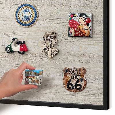 Panou magnetic mural decorativ cadru negru Textură de lemn